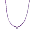 Amethyst Trillion Stone Necklace | 3mm 14k Gold Filled, Amethyst