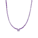 Amethyst Trillion Stone Necklace | 3mm 14k Gold Filled, Amethyst