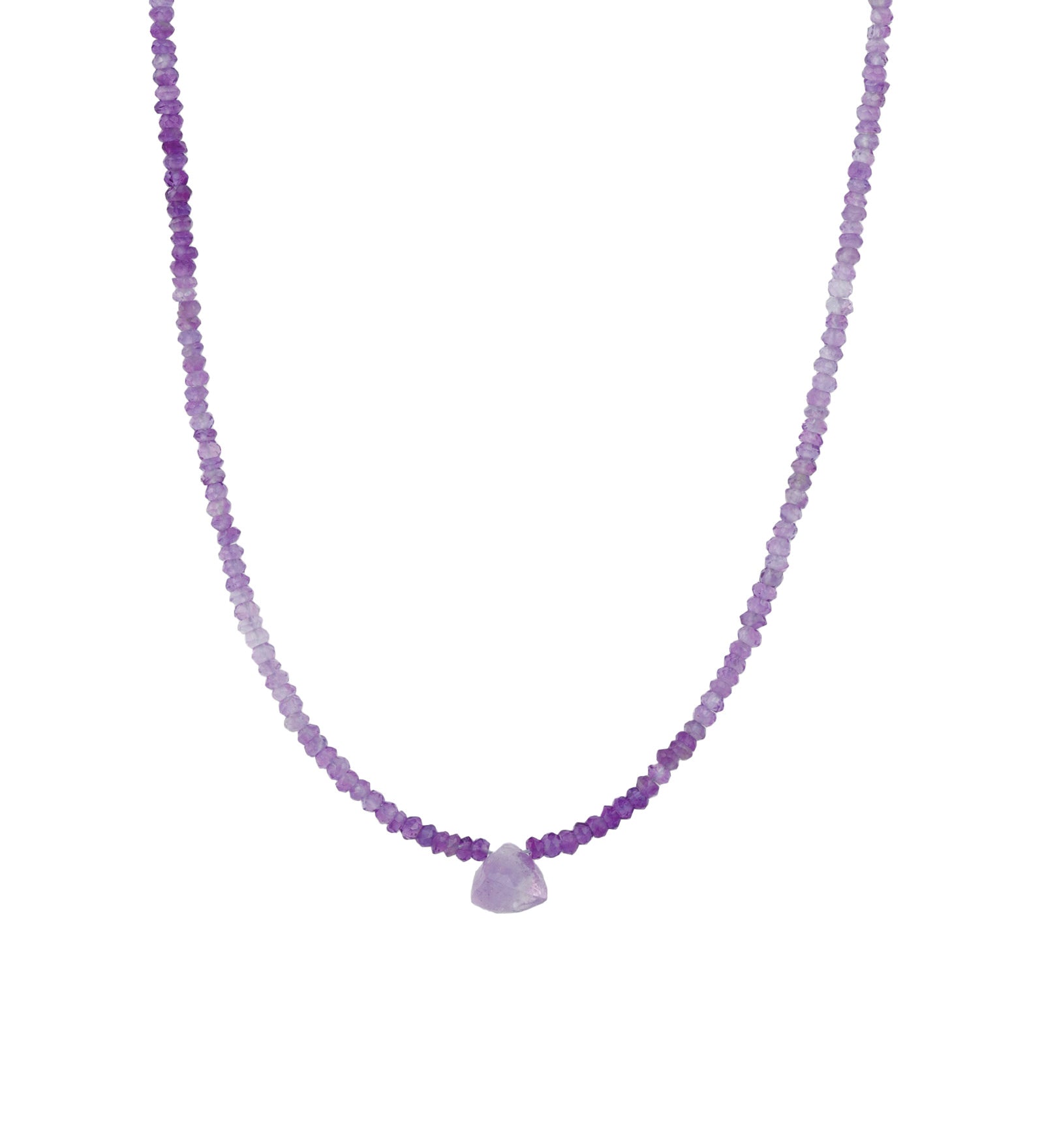 Amethyst Trillion Stone Necklace | 3mm 14k Gold Filled, Amethyst