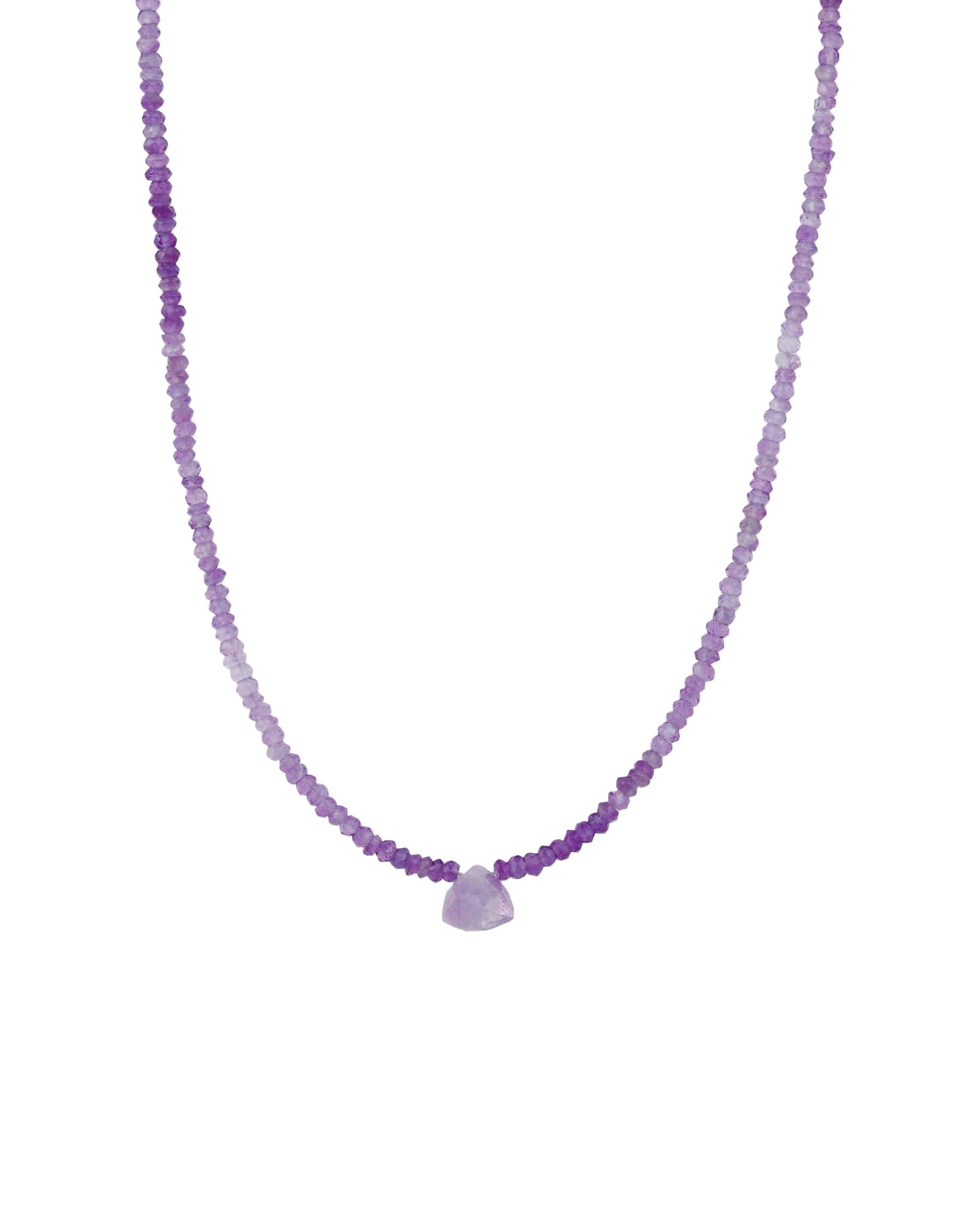 Amethyst Trillion Stone Necklace | 3mm 14k Gold Filled, Amethyst