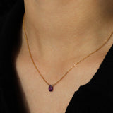 Stoned by Gem Jar-Pear Stone Cable Necklace-Necklaces-14k Gold Filled, Amethyst-Blue Ruby Jewellery-Vancouver Canada