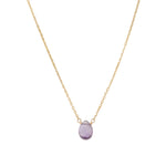 Pear Stone Cable Necklace 14k Gold Filled, Amethyst