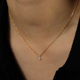 Stoned by Gem Jar-Pear Stone Cable Necklace-Necklaces-14k Gold Filled, Moonstone-Blue Ruby Jewellery-Vancouver Canada