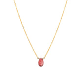 Pear Stone Cable Necklace 14k Gold Filled, Garnet