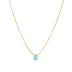 Pear Stone Cable Necklace 14k Gold Filled, Turquoise