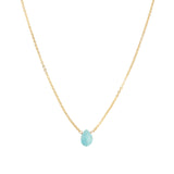 Pear Stone Cable Necklace 14k Gold Filled, Turquoise