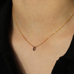 Stoned by Gem Jar-Pear Stone Cable Necklace-Necklaces-14k Gold Filled, Smokey Topaz-Blue Ruby Jewellery-Vancouver Canada