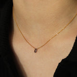 Stoned by Gem Jar-Pear Stone Cable Necklace-Necklaces-14k Gold Filled, Smokey Topaz-Blue Ruby Jewellery-Vancouver Canada