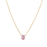 Pear Stone Cable Necklace 14k Gold Filled, Pink Sapphire