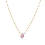 Pear Stone Cable Necklace 14k Gold Filled, Pink Sapphire