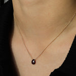 Stoned by Gem Jar-Pear Stone Curb Necklace-Necklaces-Sterling Silver, Garnet-Blue Ruby Jewellery-Vancouver Canada