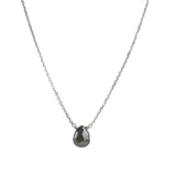 Pear Stone Cable Necklace Sterling Silver, Mystic Quartz