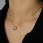 Stoned by Gem Jar-Pear Stone Box Necklace-Necklaces-14k Gold Filled, Green Opal-Blue Ruby Jewellery-Vancouver Canada