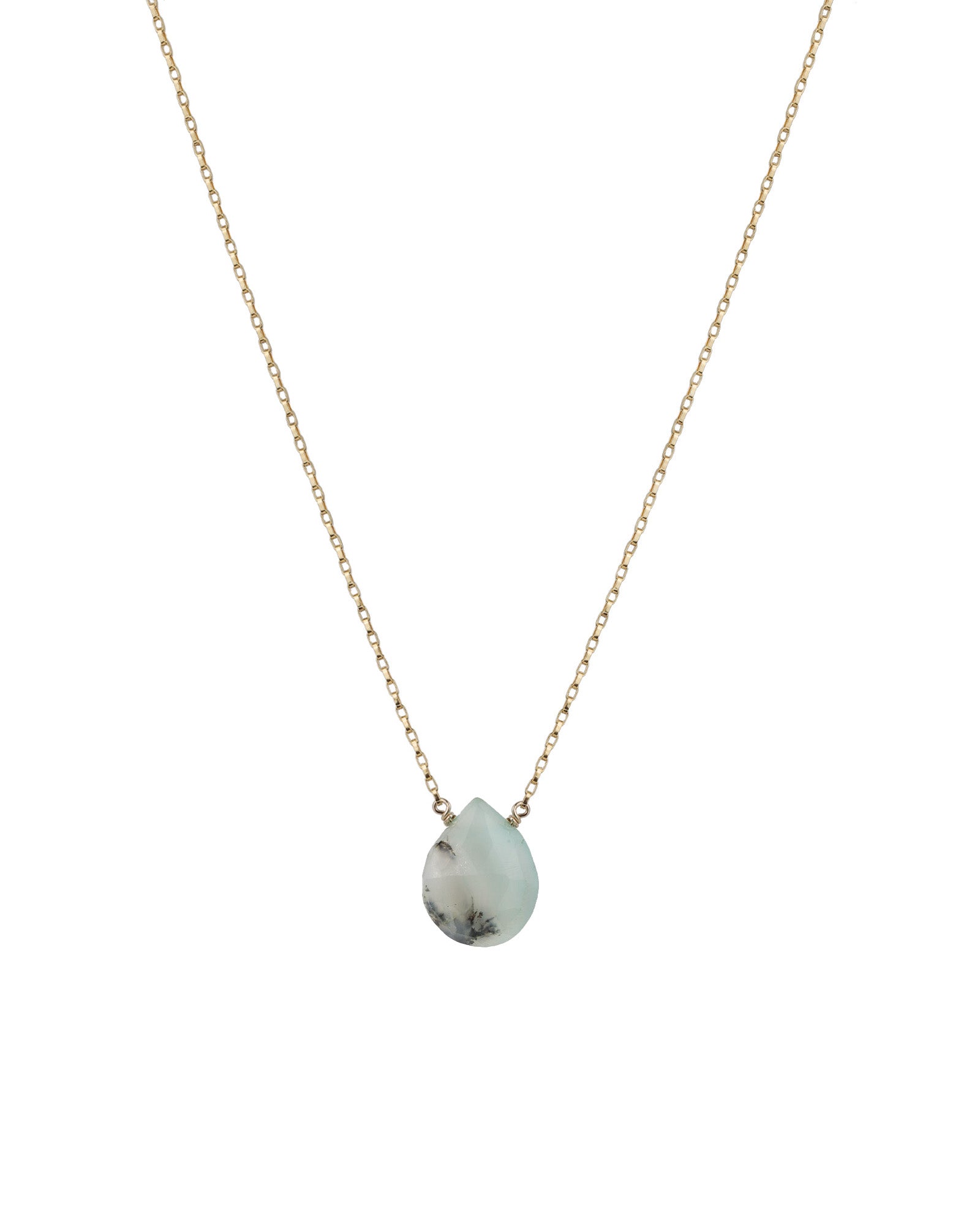 Stoned by Gem Jar-Pear Stone Box Necklace-Necklaces-14k Gold Filled, Green Opal-Blue Ruby Jewellery-Vancouver Canada