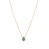 Pear Stone Cable Necklace 14k Gold Filled, Emerald