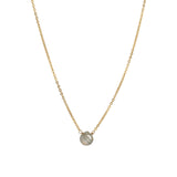 Heart Stone Cable Chain Necklace 14k Gold Filled, Labradorite