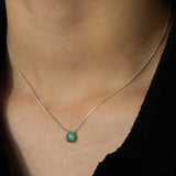 Stoned by Gem Jar-Heart Stone Cable Chain Necklace-Necklaces-Sterling Silver, Emerald-Blue Ruby Jewellery-Vancouver Canada