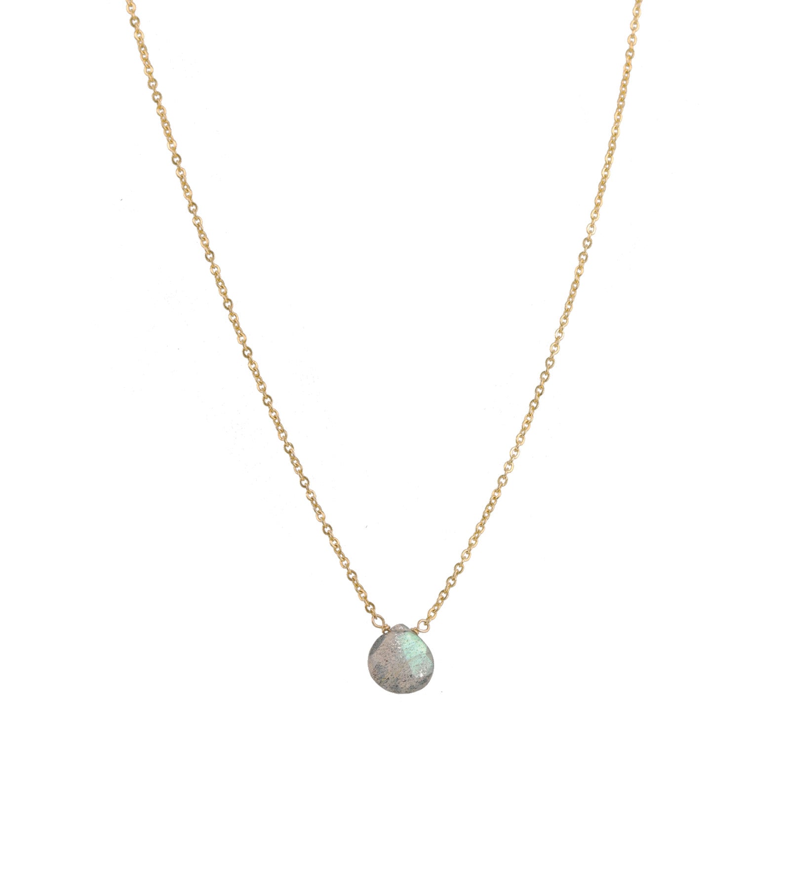 Stoned By Gem Jar-Heart Stone Cable Chain Necklace-Necklaces-14k Gold Filled, Labradorite-Blue Ruby Jewellery-Vancouver Canada