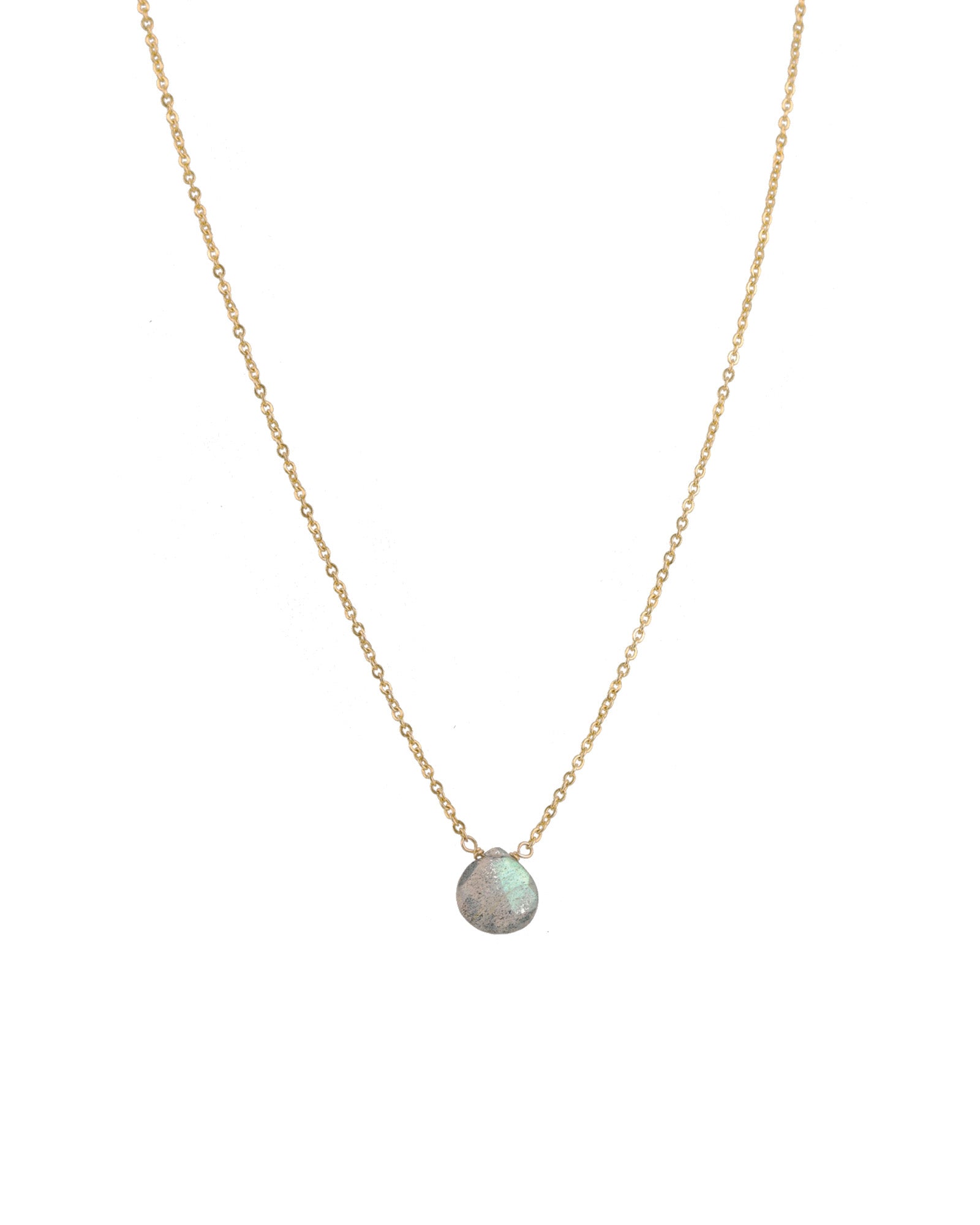 Stoned By Gem Jar-Heart Stone Cable Chain Necklace-Necklaces-14k Gold Filled, Labradorite-Blue Ruby Jewellery-Vancouver Canada