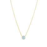 Stoned By Gem Jar-Heart Stone Cable Chain Necklace-Necklaces-14k Gold Filled, Aquamarine-Blue Ruby Jewellery-Vancouver Canada