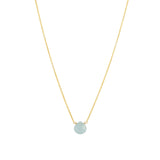 Stoned By Gem Jar-Heart Stone Cable Chain Necklace-Necklaces-14k Gold Filled, Aquamarine-Blue Ruby Jewellery-Vancouver Canada