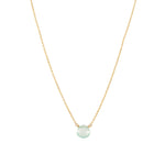 Stoned by Gem Jar-Heart Stone Cable Chain Necklace-Necklaces-14k Gold Filled, Aqua Chalcedony-Blue Ruby Jewellery-Vancouver Canada