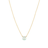 Stoned by Gem Jar-Heart Stone Cable Chain Necklace-Necklaces-14k Gold Filled, Aqua Chalcedony-Blue Ruby Jewellery-Vancouver Canada