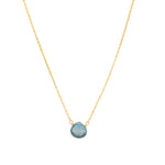 Stoned by Gem Jar-Heart Stone Cable Chain Necklace-Necklaces-14k Gold Filled, London Blue Topaz-Blue Ruby Jewellery-Vancouver Canada