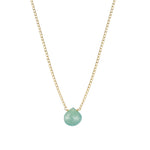 Stoned by Gem Jar-Heart Stone Curb Chain Necklace-Necklaces-14k Gold Filled, Chrysoprase-Blue Ruby Jewellery-Vancouver Canada