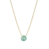 Stoned by Gem Jar-Heart Stone Curb Chain Necklace-Necklaces-14k Gold Filled, Chrysoprase-Blue Ruby Jewellery-Vancouver Canada