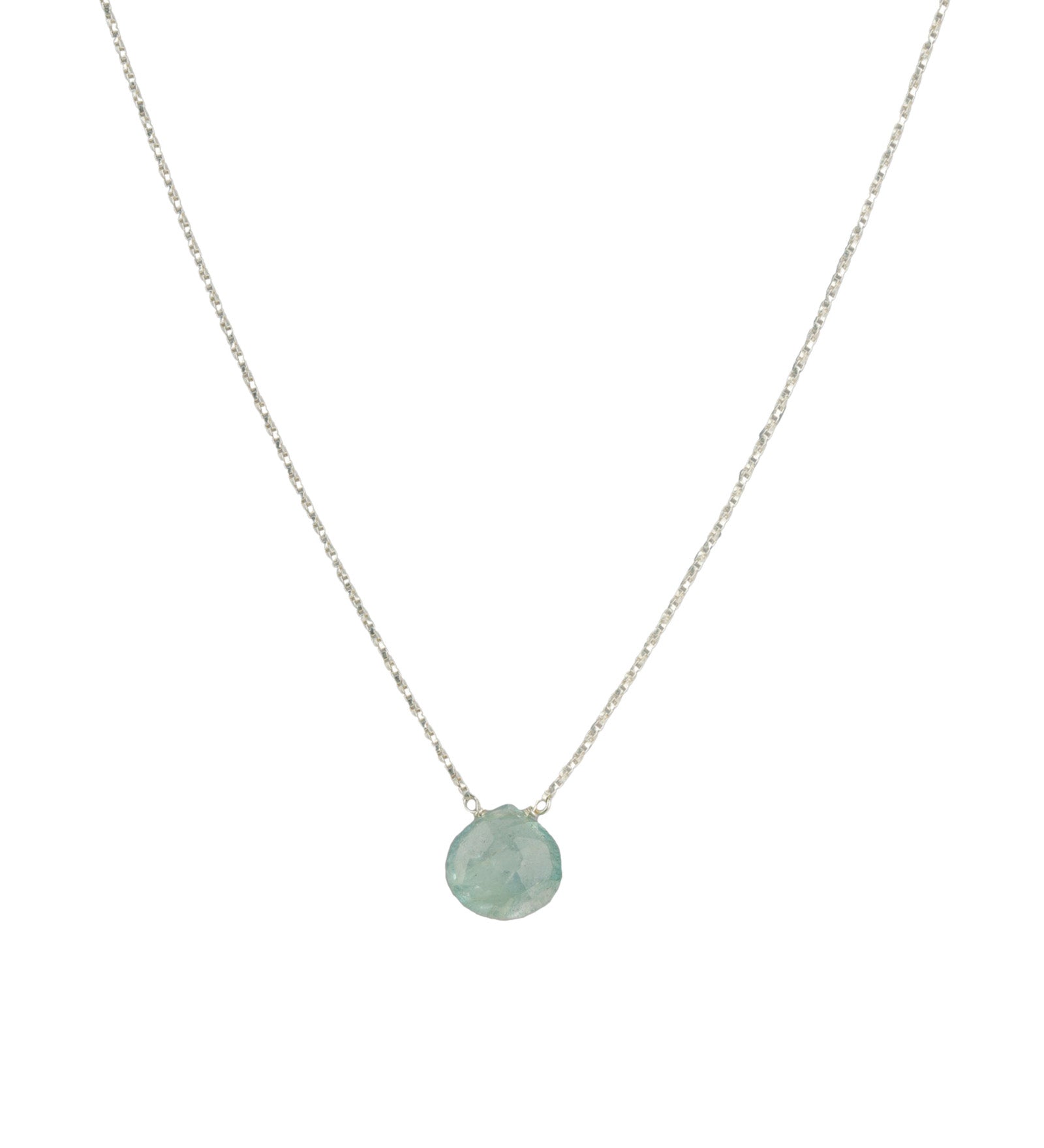 Stoned by Gem Jar-Heart Stone Box Chain Necklace-Necklaces-Sterling Silver, Aquamarine-Blue Ruby Jewellery-Vancouver Canada