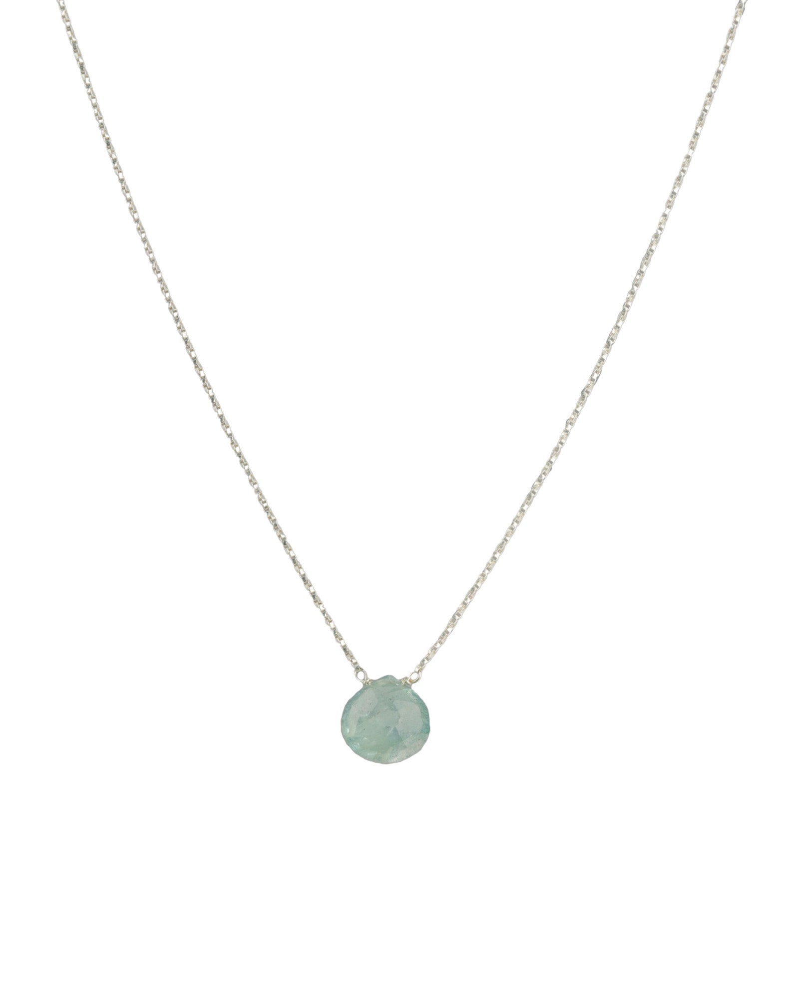 Stoned by Gem Jar-Heart Stone Box Chain Necklace-Necklaces-Sterling Silver, Aquamarine-Blue Ruby Jewellery-Vancouver Canada