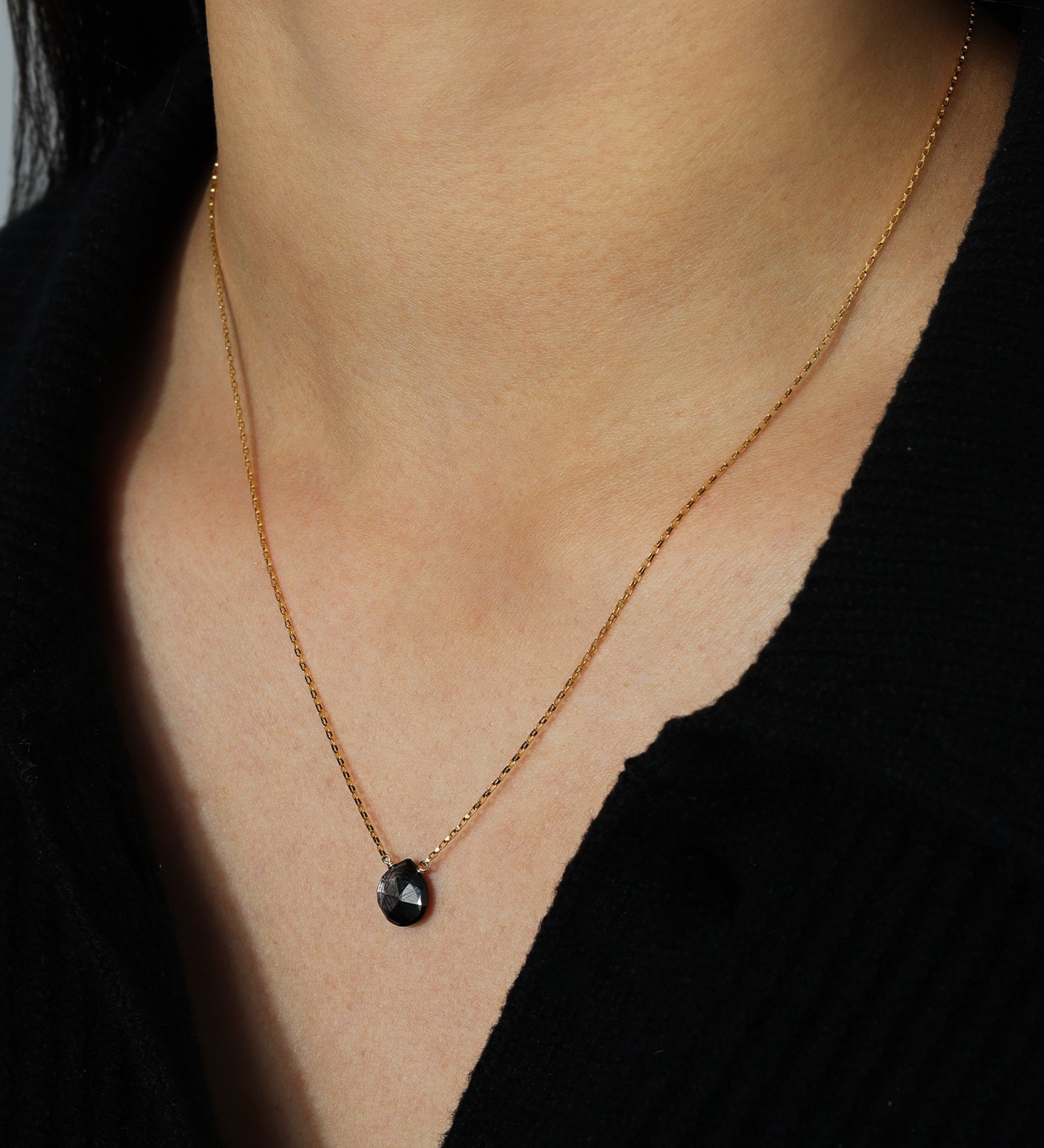 Stoned by Gem Jar-Heart Stone Box Chain Necklace-Necklaces-14k Gold Filled, Hypersthene-Blue Ruby Jewellery-Vancouver Canada