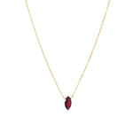 Marquise Stone Cable Necklace 14k Gold Filled, Garnet