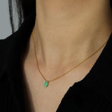 Stoned by Gem Jar-Marquise Stone Cable Necklace-Necklaces-14k Gold Filled, Chrysoprase-Blue Ruby Jewellery-Vancouver Canada