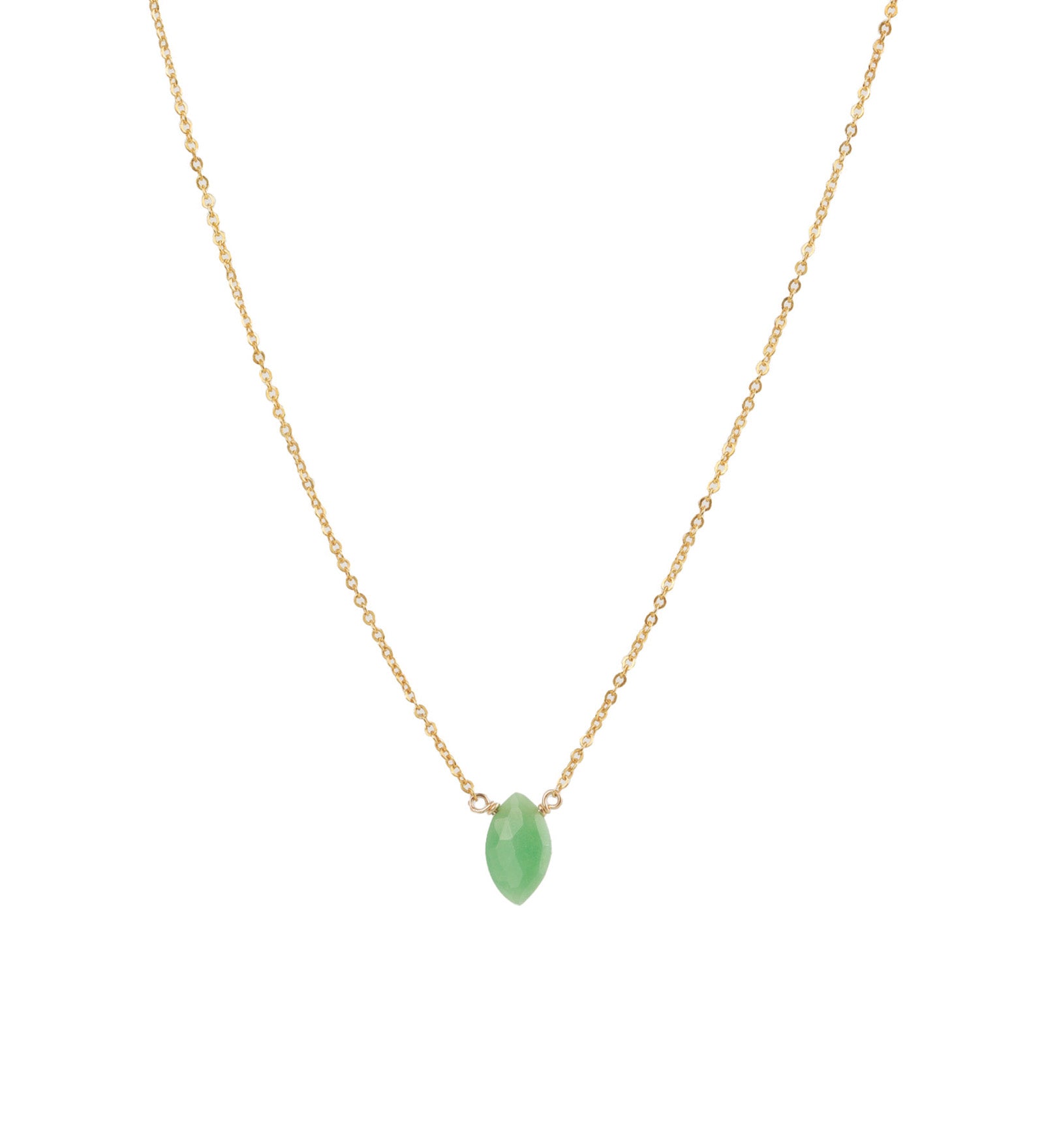 Stoned by Gem Jar-Marquise Stone Cable Necklace-Necklaces-14k Gold Filled, Chrysoprase-Blue Ruby Jewellery-Vancouver Canada