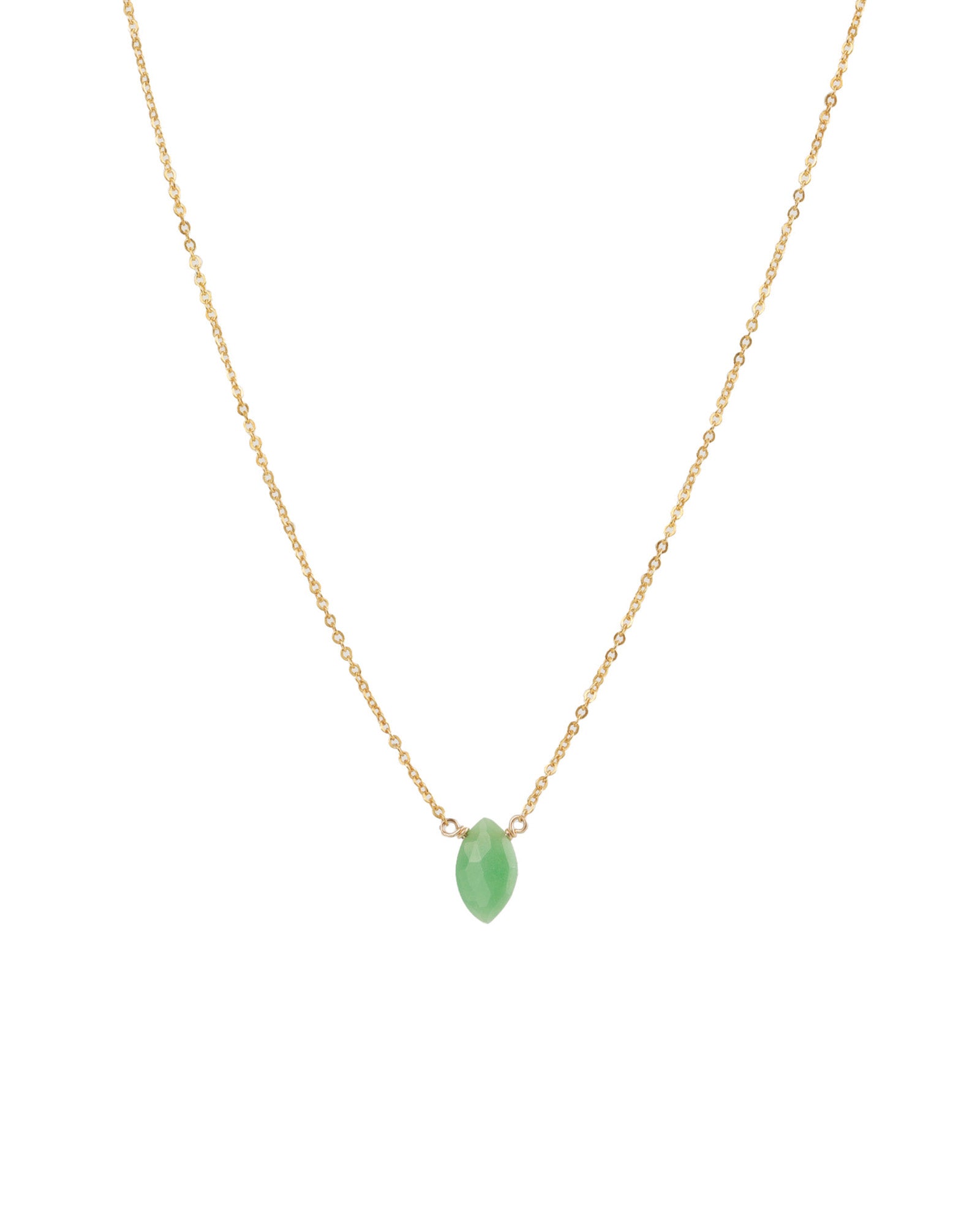 Stoned by Gem Jar-Marquise Stone Cable Necklace-Necklaces-14k Gold Filled, Chrysoprase-Blue Ruby Jewellery-Vancouver Canada