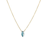 Stoned by Gem Jar-Marquise Stone Cable Necklace-Necklaces-14k Gold Filled, London Blue Topaz-Blue Ruby Jewellery-Vancouver Canada