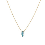 Stoned by Gem Jar-Marquise Stone Cable Necklace-Necklaces-14k Gold Filled, London Blue Topaz-Blue Ruby Jewellery-Vancouver Canada