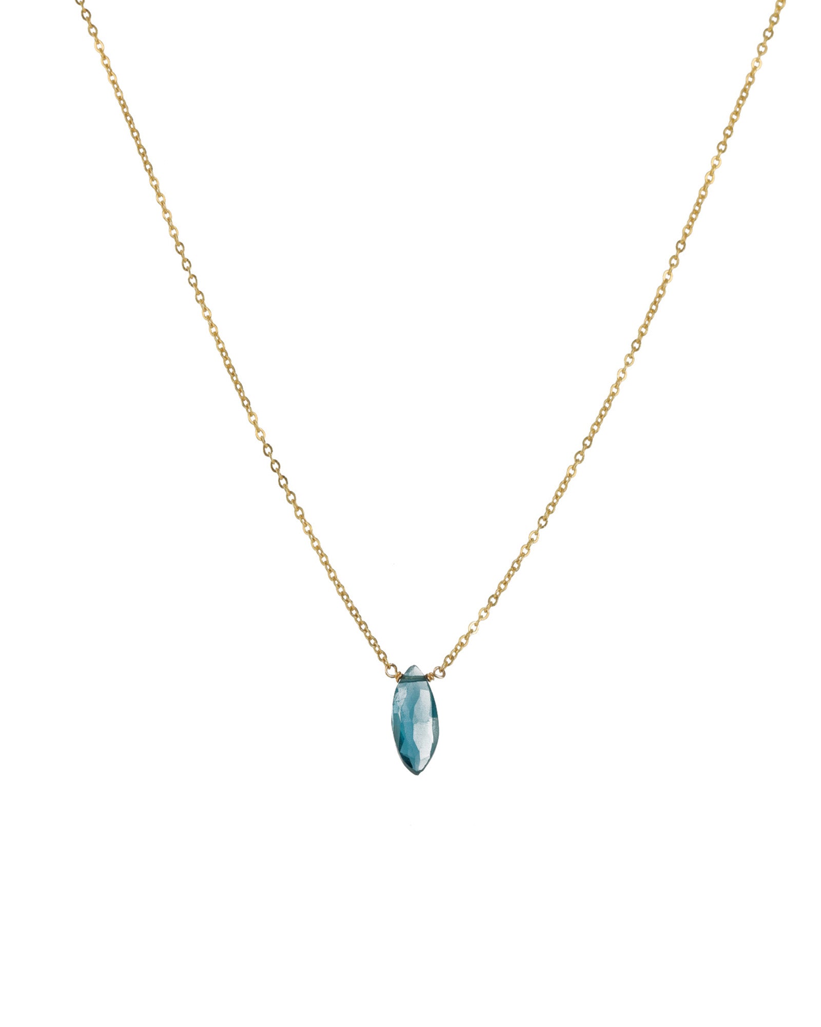 Stoned by Gem Jar-Marquise Stone Cable Necklace-Necklaces-14k Gold Filled, London Blue Topaz-Blue Ruby Jewellery-Vancouver Canada