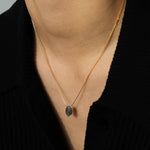 Stoned by Gem Jar-Hexagon Stone Box Chain Necklace-Necklaces-14k Gold Filled, Labradorite-Blue Ruby Jewellery-Vancouver Canada