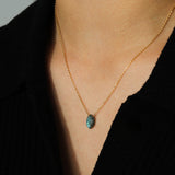 Stoned by Gem Jar-Hexagon Stone Box Chain Necklace-Necklaces-14k Gold Filled, Labradorite-Blue Ruby Jewellery-Vancouver Canada