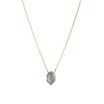 Stoned by Gem Jar-Hexagon Stone Box Chain Necklace-Necklaces-14k Gold Filled, Labradorite-Blue Ruby Jewellery-Vancouver Canada