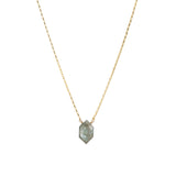 Stoned by Gem Jar-Hexagon Stone Box Chain Necklace-Necklaces-14k Gold Filled, Labradorite-Blue Ruby Jewellery-Vancouver Canada