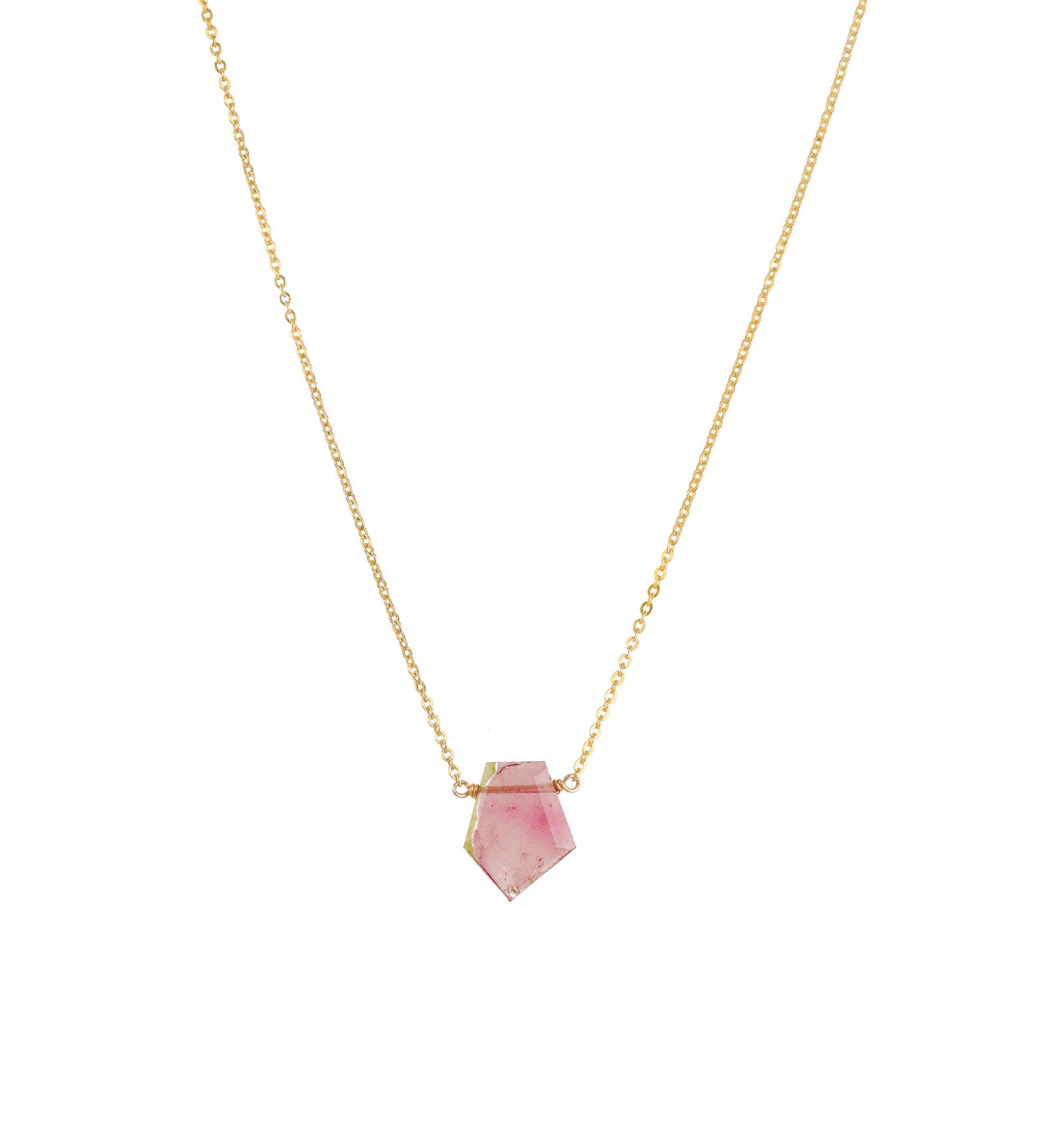 Stoned by Gem Jar-Hexagon Stone Cable Chain Necklace-Necklaces-14k Gold Filled, Tourmaline-Blue Ruby Jewellery-Vancouver Canada