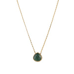 Stoned by Gem Jar-Heart Bezel Stone Box Chain Necklace-Necklaces-14k Gold Filled, 14k Gold Vermeil, Emerald-Blue Ruby Jewellery-Vancouver Canada