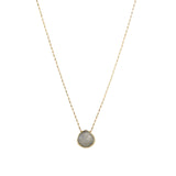 Stoned by Gem Jar-Heart Bezel Stone Box Chain Necklace-Necklaces-14k Gold Filled, 14k Gold Vermeil, Moonstone-Blue Ruby Jewellery-Vancouver Canada