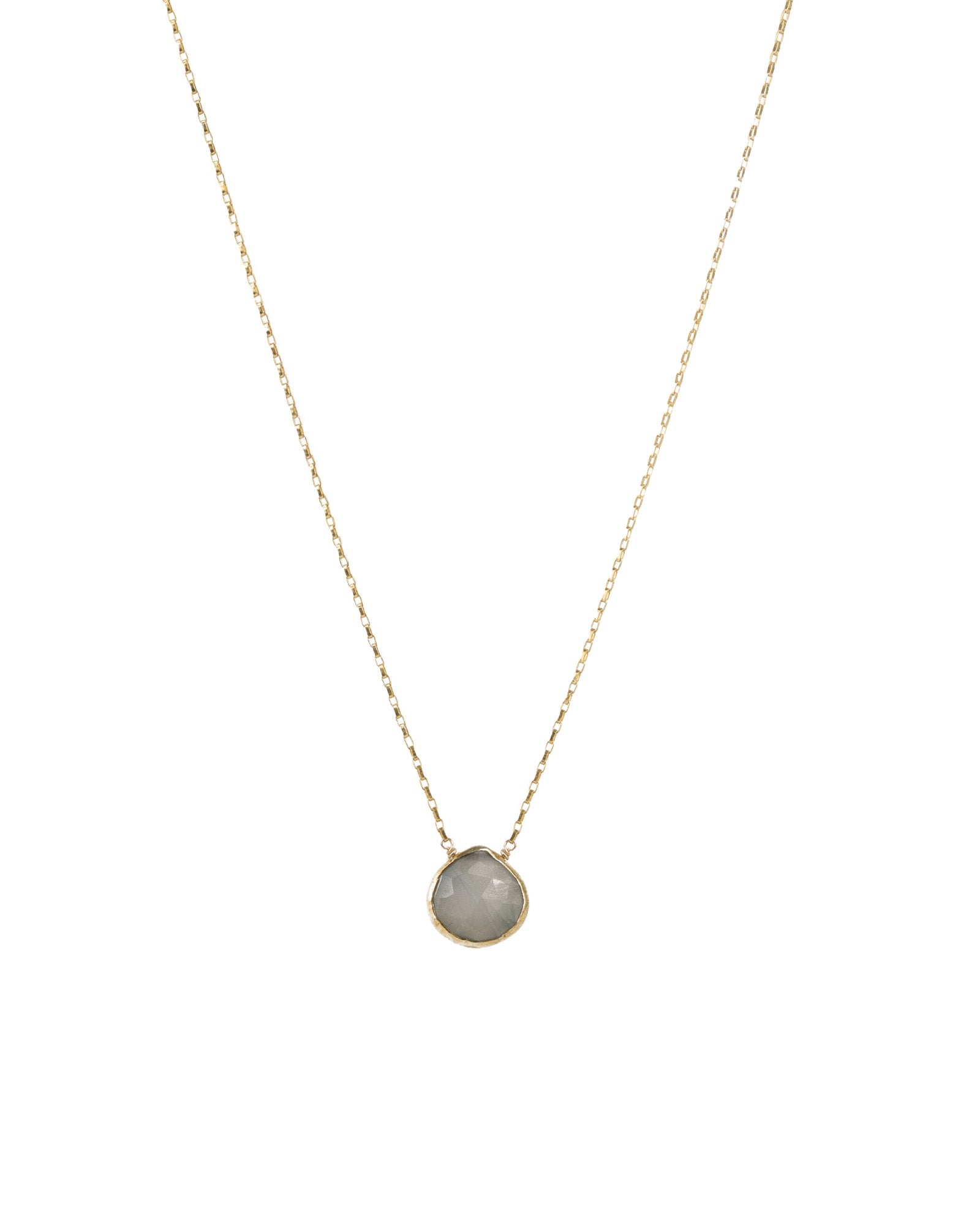 Stoned by Gem Jar-Heart Bezel Stone Box Chain Necklace-Necklaces-14k Gold Filled, 14k Gold Vermeil, Moonstone-Blue Ruby Jewellery-Vancouver Canada