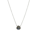 Stoned by Gem Jar-Heart Bezel Stone Box Chain Necklace-Necklaces-Sterling Silver, Labradorite-Blue Ruby Jewellery-Vancouver Canada