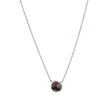 Stoned by Gem Jar-Heart Bezel Stone Box Chain Necklace-Necklaces-Sterling Silver, Ruby Zoisite-Blue Ruby Jewellery-Vancouver Canada